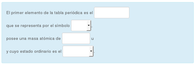 Pregunta de tipo Cloze-SA-MC-NU Pregunta de tipo Cloze-SA-MC-NU
