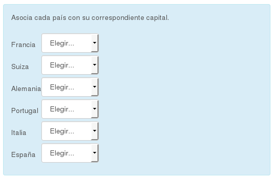 Pregunta de tipo emparejamiento Pregunta de tipo emparejamiento