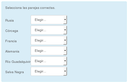 Pregunta de tipo emparejamiento Pregunta de tipo emparejamiento