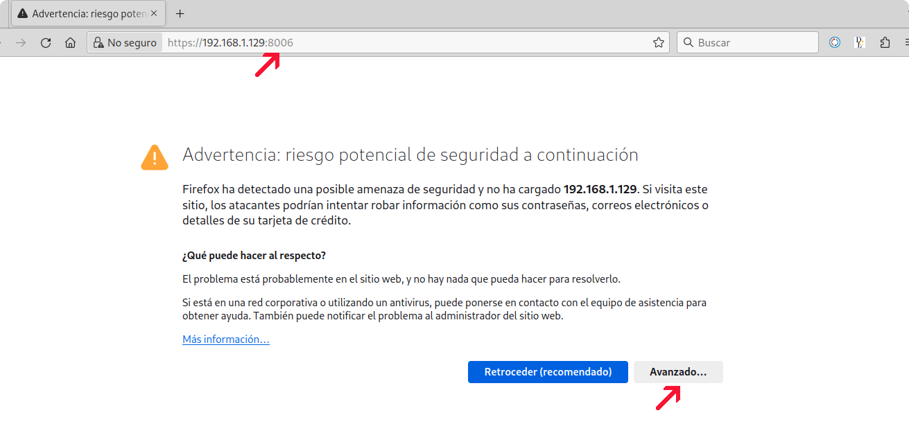 Primera conexión a Proxmox Primera conexión a Proxmox